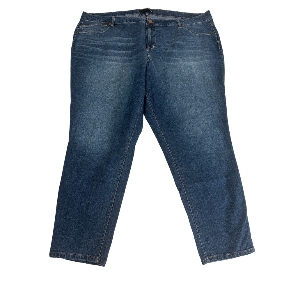 1822 Denim Womens 24W Straight Leg Jeans Blue Stretch Medium Wash RN 147136